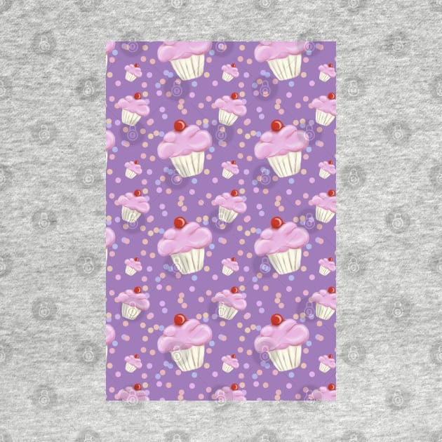 Purple Cupcake pattern by InspiraImage